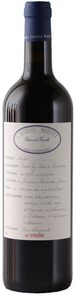 Château Martet Rouge 2021, Réserve de la Famille 
