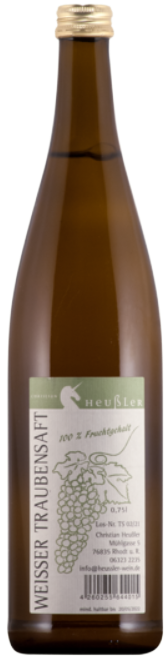 Heußler Traubensaft Weiß, alcoholvrije druivensap