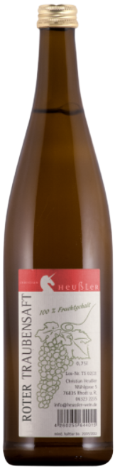 Heußler Traubensaft Rot, alcohol-free grape juice