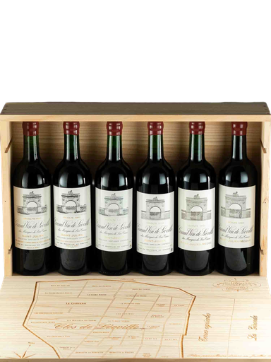 [119343] Château Léoville du Marquis de Las Cases différents millésimes, 2ème Grand Cru Classé, 6 fl. in kist